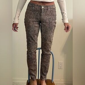 White House Black Market Leopard Print Skinny Jeans